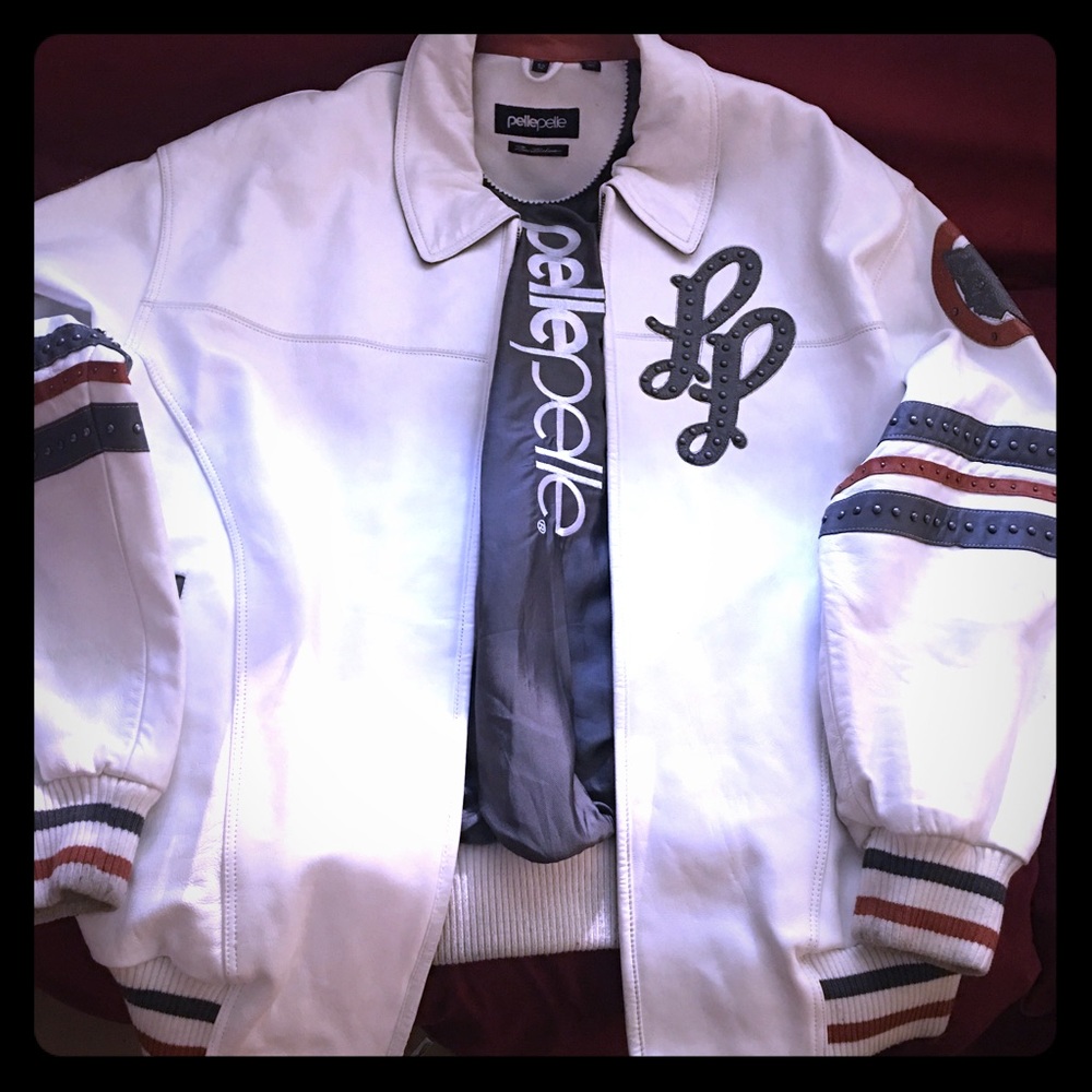 White Pelle Pelle Leather Varsity Jacket